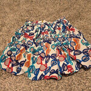 Kate Spade Coreen Sunglasses Print Crepe Skirt 10